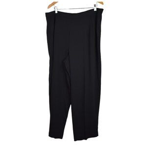 Vintage Pants 22W Womens Black Trousers Side Zipper Polyester Plus Size